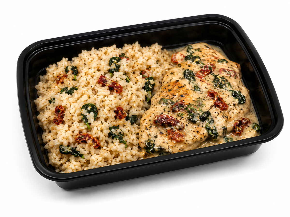 Creamy Tuscan Chicken with Spinach & Rice